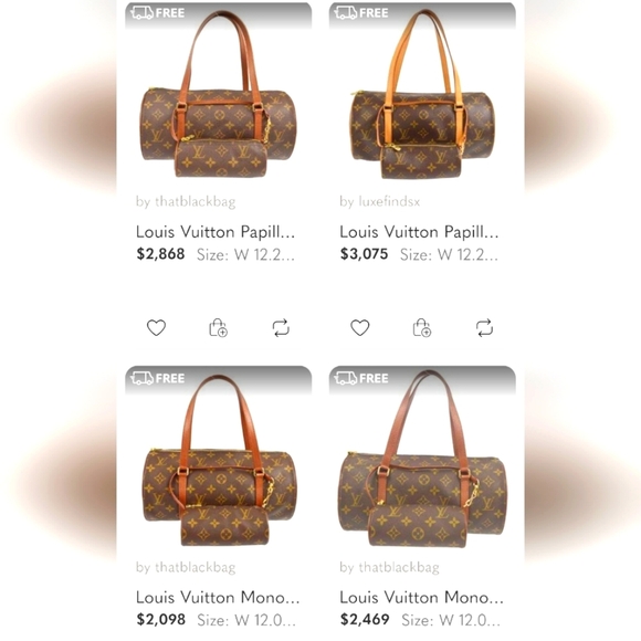 Louis Vuitton PAPILLON 30 Handbag Pouch Monogrammed Canvas - Picture 8 of 17